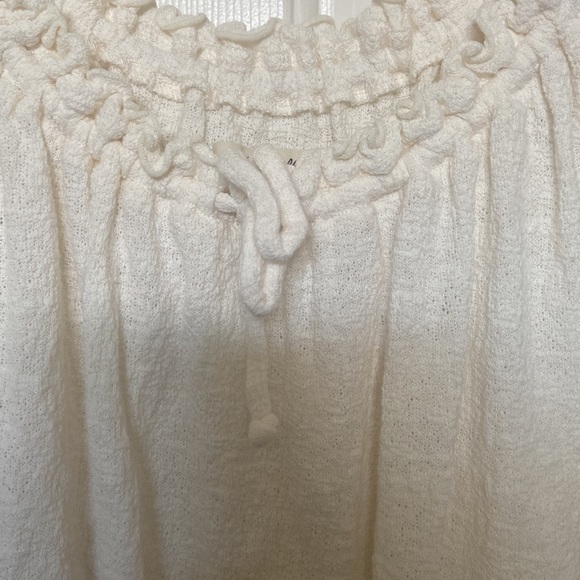 Madewell texture & thread drawstring cream top size small - Picture 3 of 6